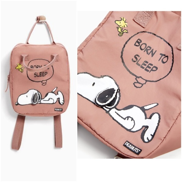Zara Other - Zara peanuts Snoopy "Born to sleep" backpack